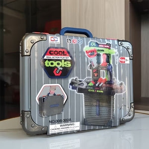 3-in-1 Boys' Pretend Repair Tool Kit Set, Kids' Storage Tool Table; Boys' Toys; Kids' Day, Easter, Christmas, Halloween Holiday Gifts, Birthday Party Gifts