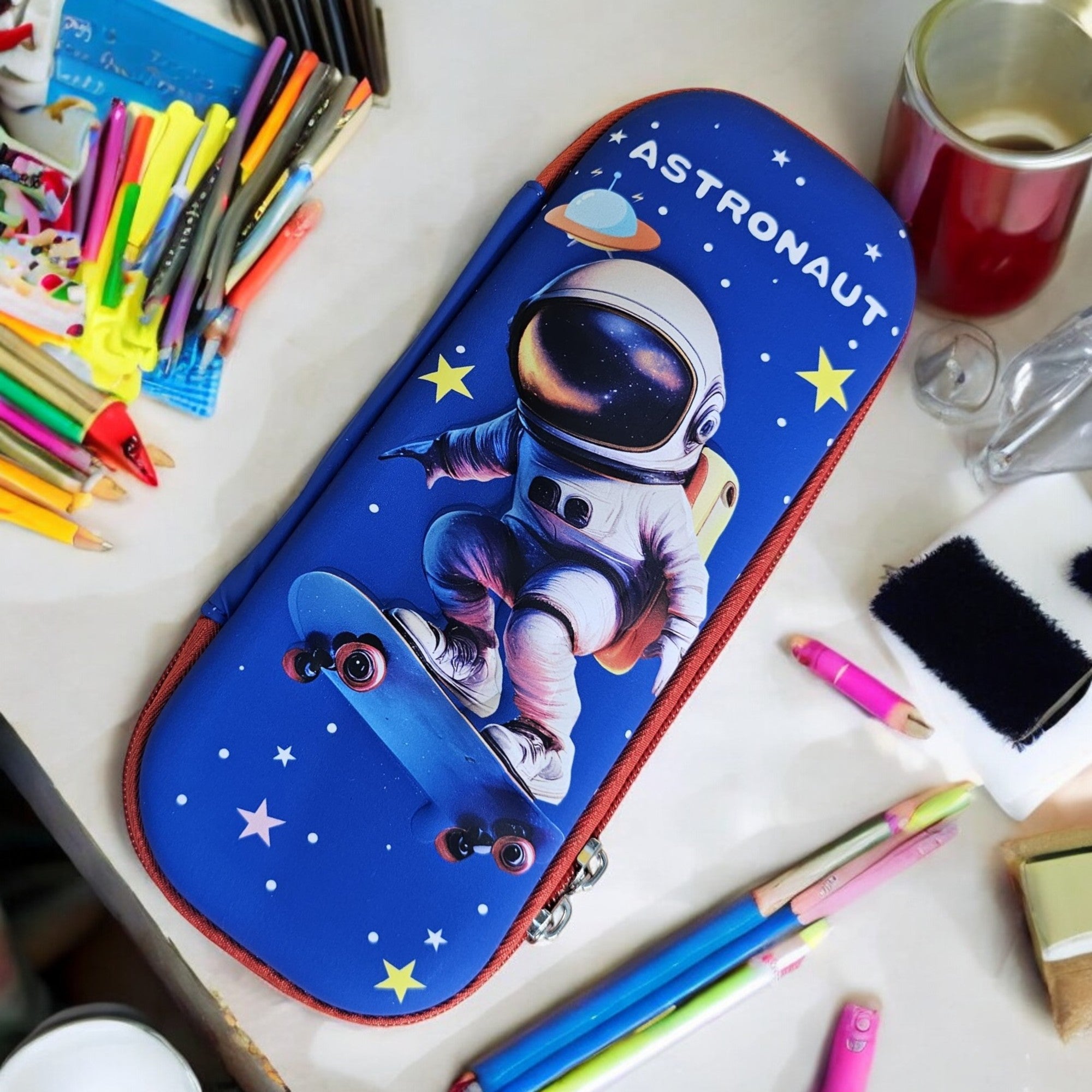 3D Space Astronaut Theme Pencil Case for Kids - Trendy & Durable School Essential | Perfect Return Gift for Birthdays, Parties & Special Occasions | Stylish Stationery Organizer for Students | Available at www.usmile.toys