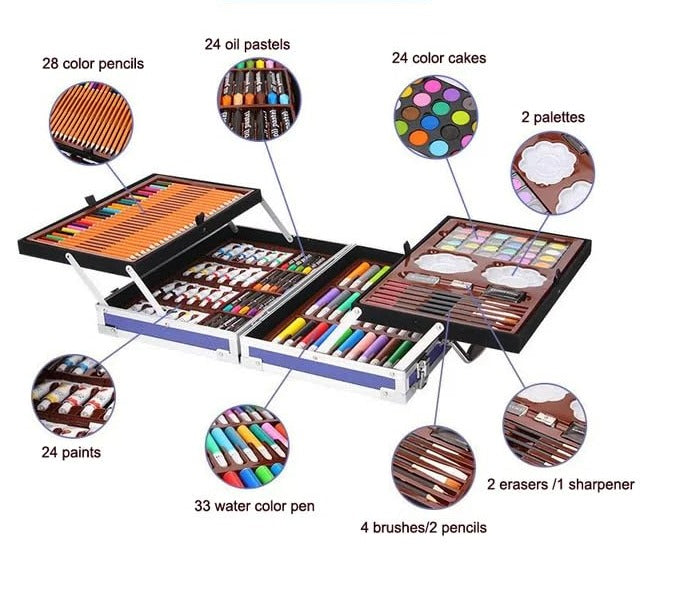 Buy the best unicorn art set for kids online at usmile.toys. Includes a variety of drawing and painting tools in a fun carrying case