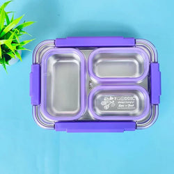 3 Compartment Stainless Steel Leak Proof Lunch Box for Kids