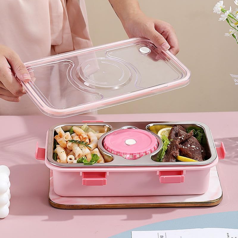 Bombay Bites Kids Lunch Box: Stainless steel bento box with compartments for organized food storage.
www.usmile.toys