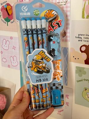 Set of three HB pencils for kids with a cool motorcycle print, a fun stationery kit for drawing and writing .
www.usmile.toys