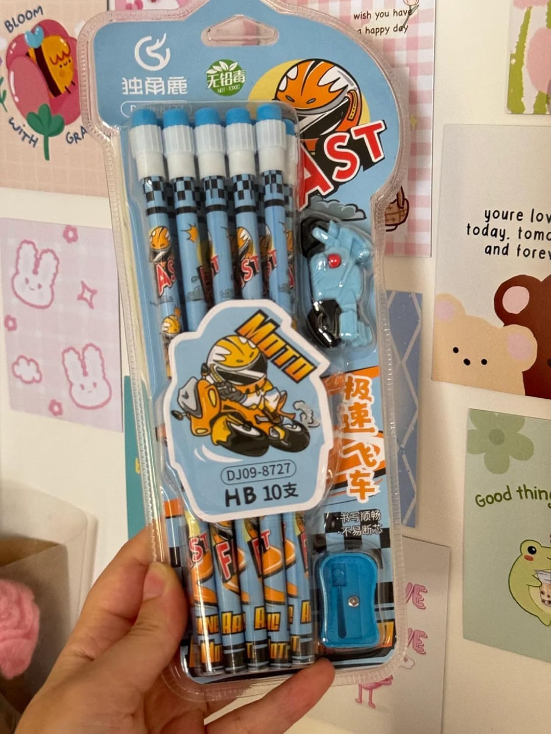 Set of three HB pencils for kids with a cool motorcycle print, a fun stationery kit for drawing and writing .
www.usmile.toys