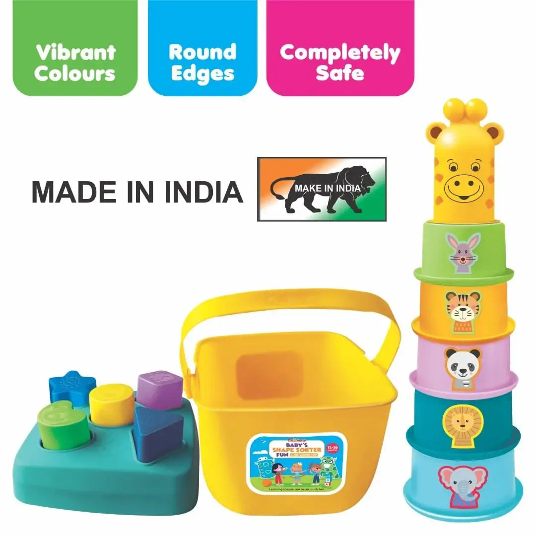 Block Color Sorting Toy Blocks for Kids | 3 in 1 Block Shape Sorting Colour Toy Game