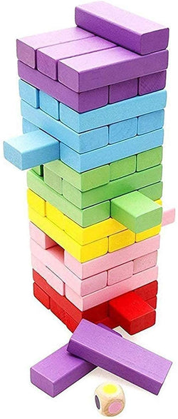 Boxed set of 48 multi-colored wooden blocks for tower building and strategy games. www.usmile.toys