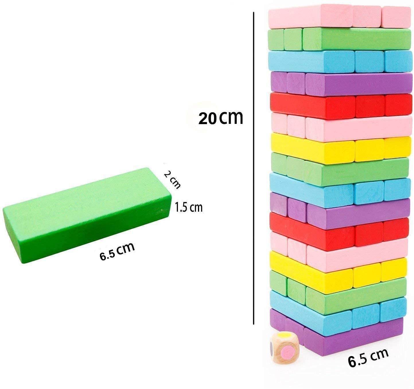 Boxed set of 48 multi-colored wooden blocks for tower building and strategy games. www.usmile.toys