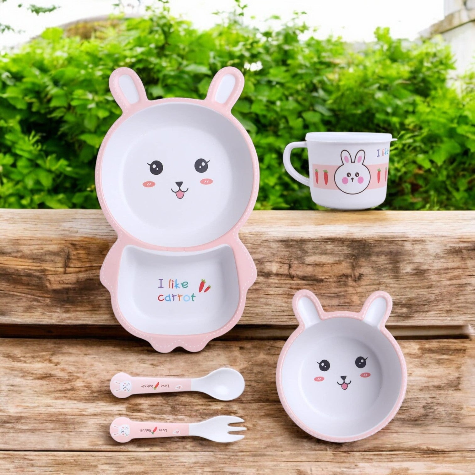 Bunny Kids Tableware Set: Cute cartoon rabbit design for fun and healthy mealtimes. Perfect for toddlers and children.
www.usmile.toys