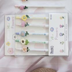 Premium quality 0.5mm fine-tip gel pens with decorative flower toppers www.usmile.toys