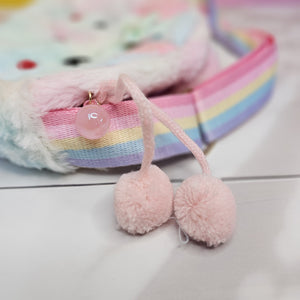 Adorable bunny-shaped plush purse with a comfortable sling strap, the perfect small bag for toddlers and young girls www.usmile.toys
