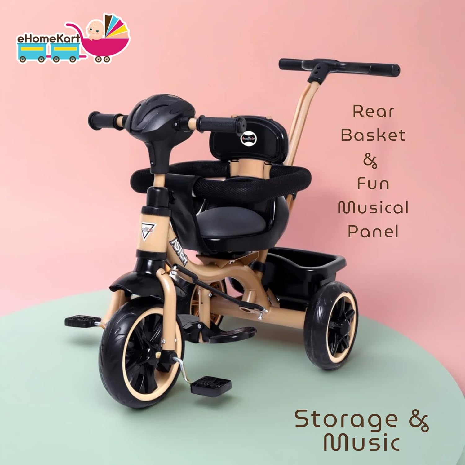 Tricycle for toddlers and young children, 4-stage convertible design with parent control, shop at www.usmile.toys