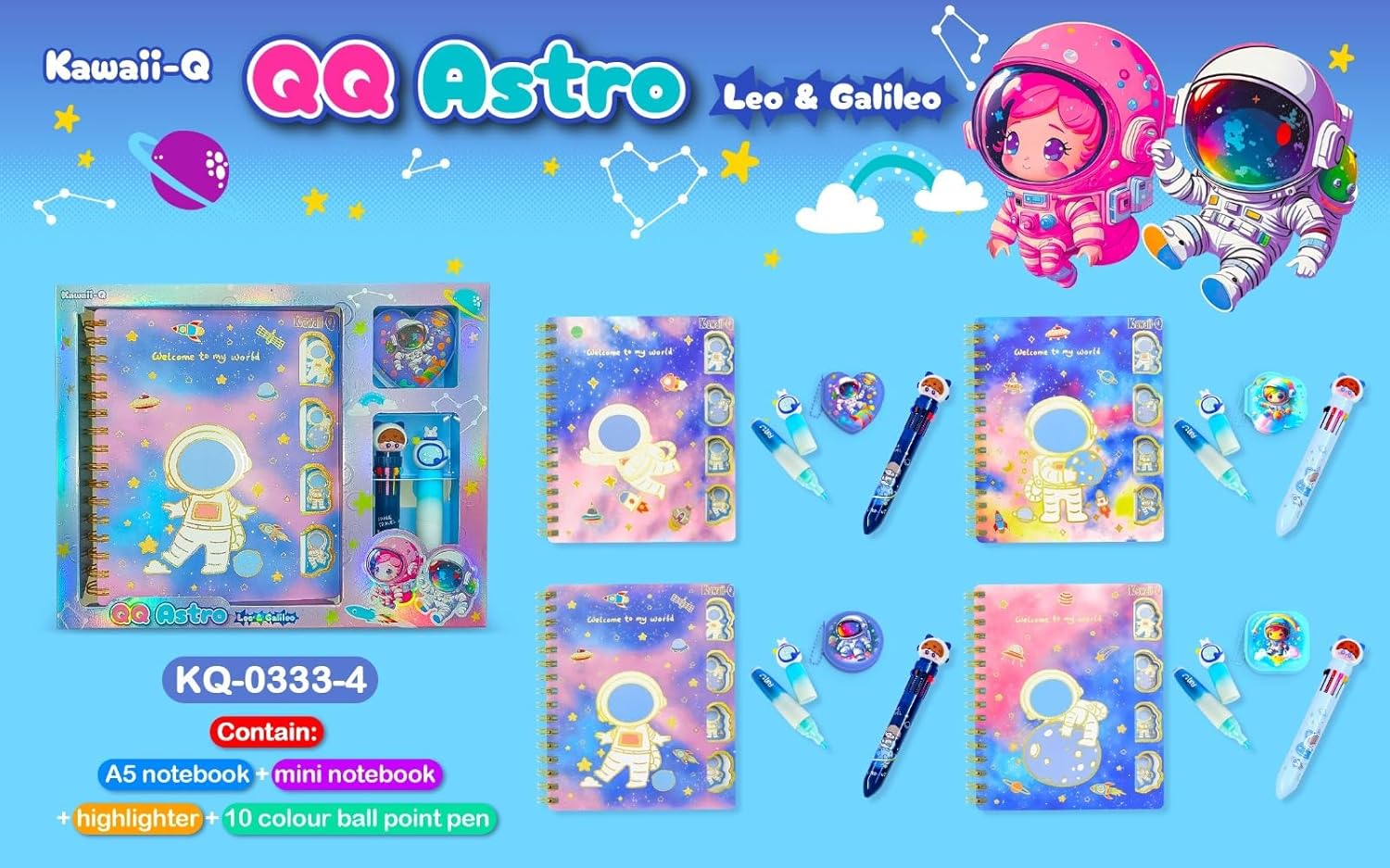 This A5 size journal comes with a spiral cover, astronaut highlighter, and a 10-in-1 colour pen for creative writing.
Explore our wide range of fun and engaging diaries and stationery for kids with space designs at Usmile Toys www.usmile.toys.