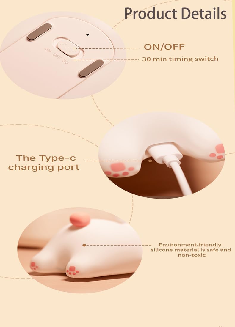 "Give a calming glow with this sweet silicone rabbit night light, perfect for kids' bedrooms. Its cute big face and soft material make it an ideal companion for bedtime from uSmile.toys www.usmile.toys