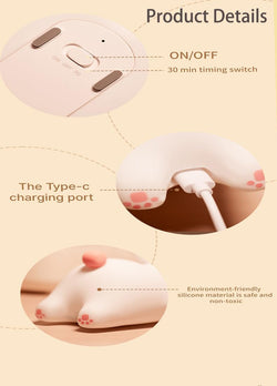 Silicone Night Lamp for Kids - Cute Big Face Rabbit