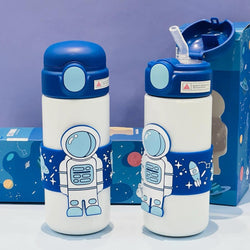 SS Insulated Blue Band Astronaut Kids Water Bottle - 500 ML