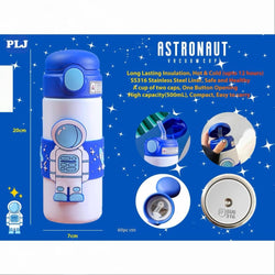 SS Insulated Blue Band Astronaut Kids Water Bottle - 500 ML