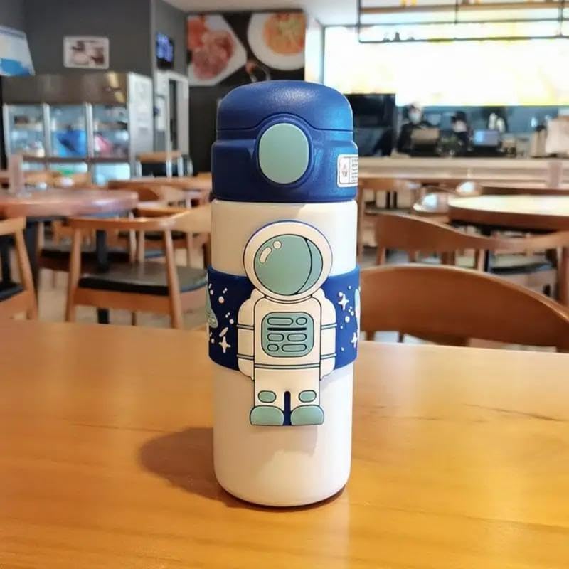 Keep drinks perfectly chilled or warm with this fun 500 ML astronaut-themed insulated stainless steel water bottle, designed for active kids. A stylish and practical choice from uSmile.toys www.usmile.toys
