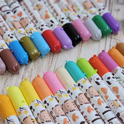 Colorful BuBu Friends Watercolor Pens, featuring cartoon animals and 'BuBu & Friends' text, with a HIMIC logo visible.                             www.usmile.toys