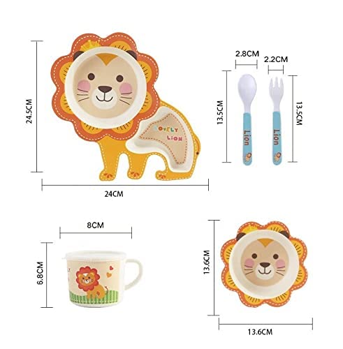 Bamboo Fiber Kids Dinner Set - Lion: Includes plate, bowl, cup, fork, and spoon with a lovely lion theme. Eco-friendly.
www.usmile.toys