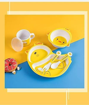 Kids' Chicken Themed Dinnerware: Plate shaped like a chick, bowl, cup, and chick-decorated utensils. Fun meal set.
www.usmile.toys