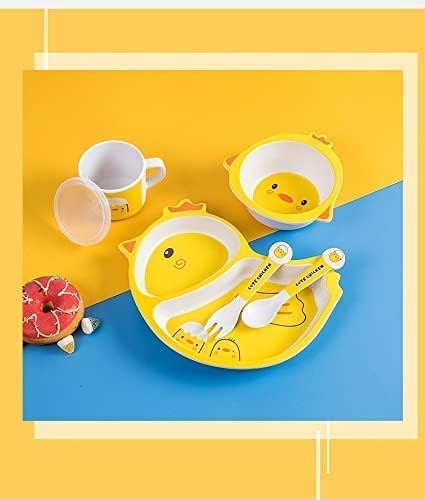 Kids' Chicken Themed Dinnerware: Plate shaped like a chick, bowl, cup, and chick-decorated utensils. Fun meal set.
www.usmile.toys