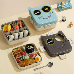 Super cat school lunch box These stylish and durable lunch containers are ideal for school, office, and travel use. Available at www.usmile.toys, your trusted online store for toys, kids stationery, return gifts, baby products, and essentials. Enhance your lunchtime experience with our leakproof, multi-compartment bento boxes designed for easy packing and freshness retention