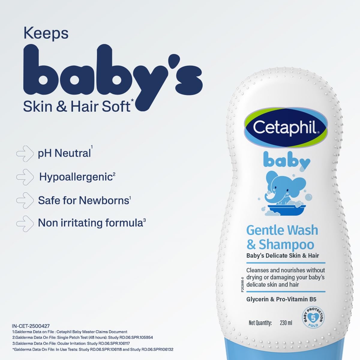 Cetaphil Baby Shampoo & Wash, White, Chamomile | 230 ml