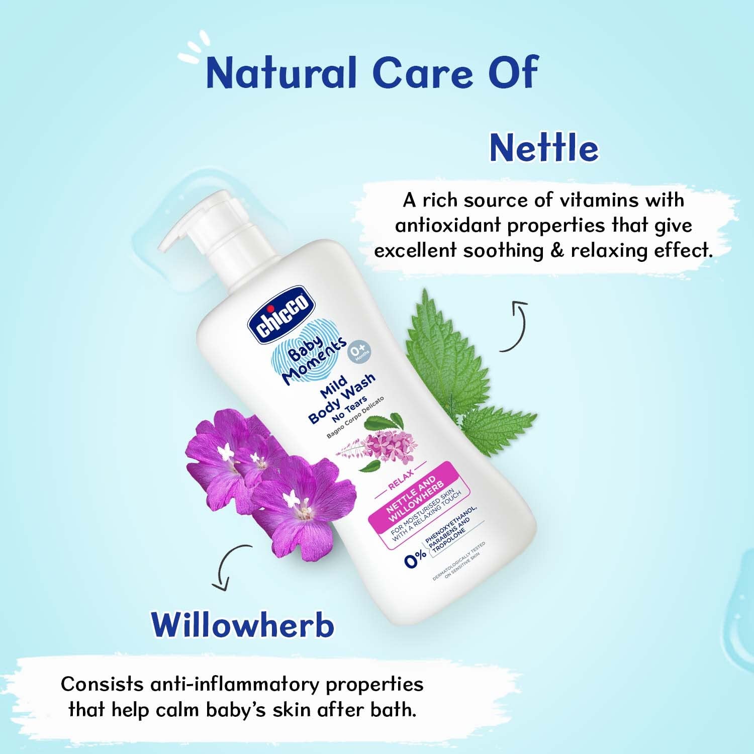 Chicco Baby Moments Mild Body Wash Relax, New Advanced Formula with Natural Ingredients, No Tears & Soap-Free, Mild formula for Baby’s Body & Face Wash www.usmile.toys
