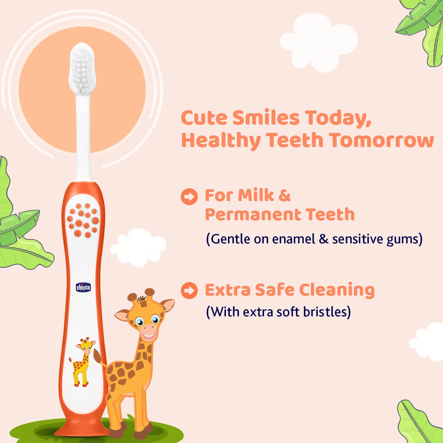 Chicco Toothbrush Orange | 3Y-8Y