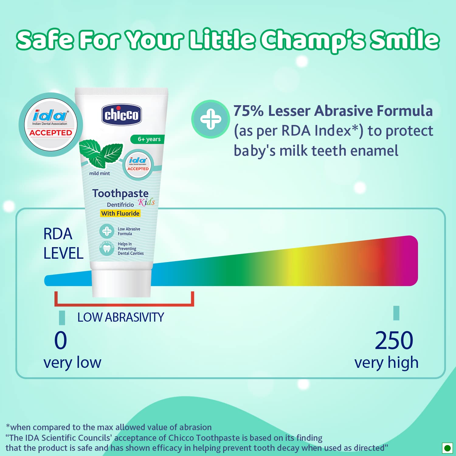 Chicco Toothpaste for Kids, Best for Baby (6+ years), Mild Mint Flavour, 70g | With Fluoride to Remove Plaque 
www.usmile.toys 