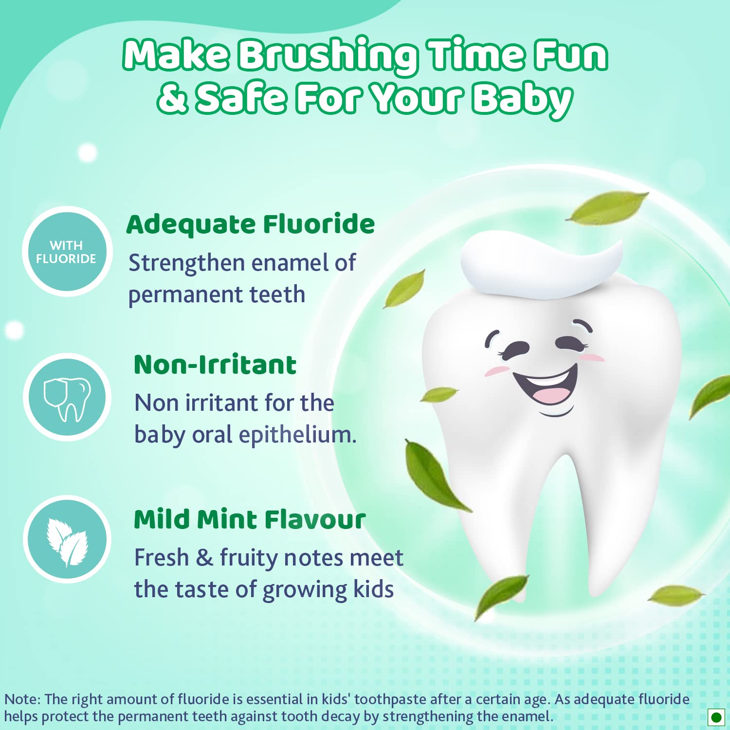 Chicco Toothpaste for Kids, Best for Baby (6+ years), Mild Mint Flavour, 70g | With Fluoride to Remove Plaque 
www.usmile.toys 