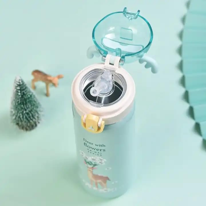 Deer Stainless Steel Water Bottle for Kids: Cute animal design thermos for hot and cold drinks.
www.usmile.toys