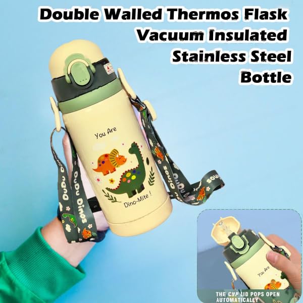 Stainless Steel Hot & Cold Water Bottle with Dinosaurs: Features adorable cartoon dinosaurs. Durable and insulated for kids.
www.usmile.toys