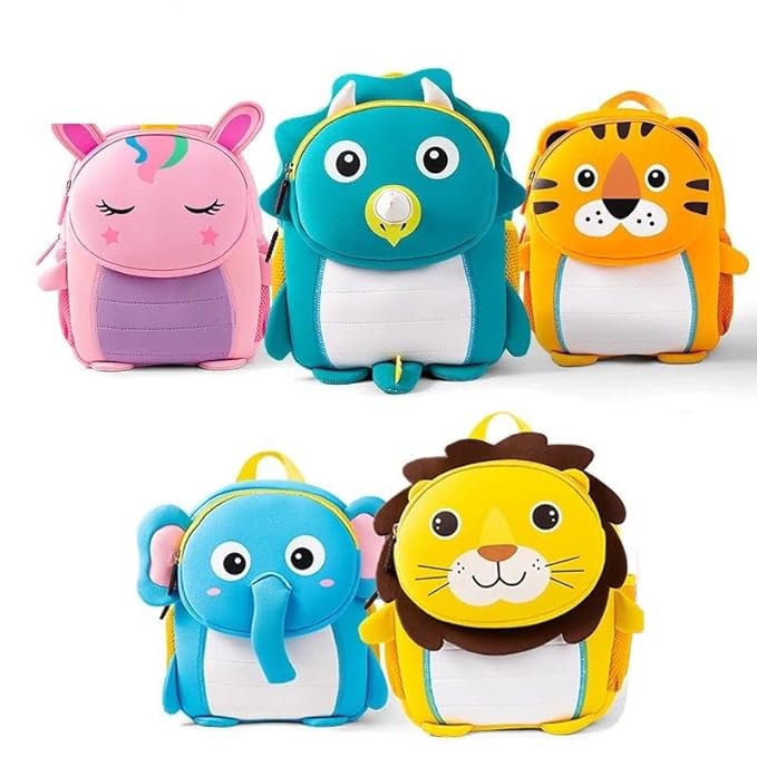 Toddler Animal Backpack Set: Includes unicorn, dinosaur, tiger, elephant, and lion designs. Ideal for travel.
www.usmile.toys