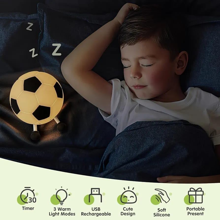 Score big on bedtime comfort with this fun football-shaped silicone night light, perfect for kids who love sports. Provides a soft, comforting glow for sweet dreams. Find it at uSmile.toys." www.usmile.toys