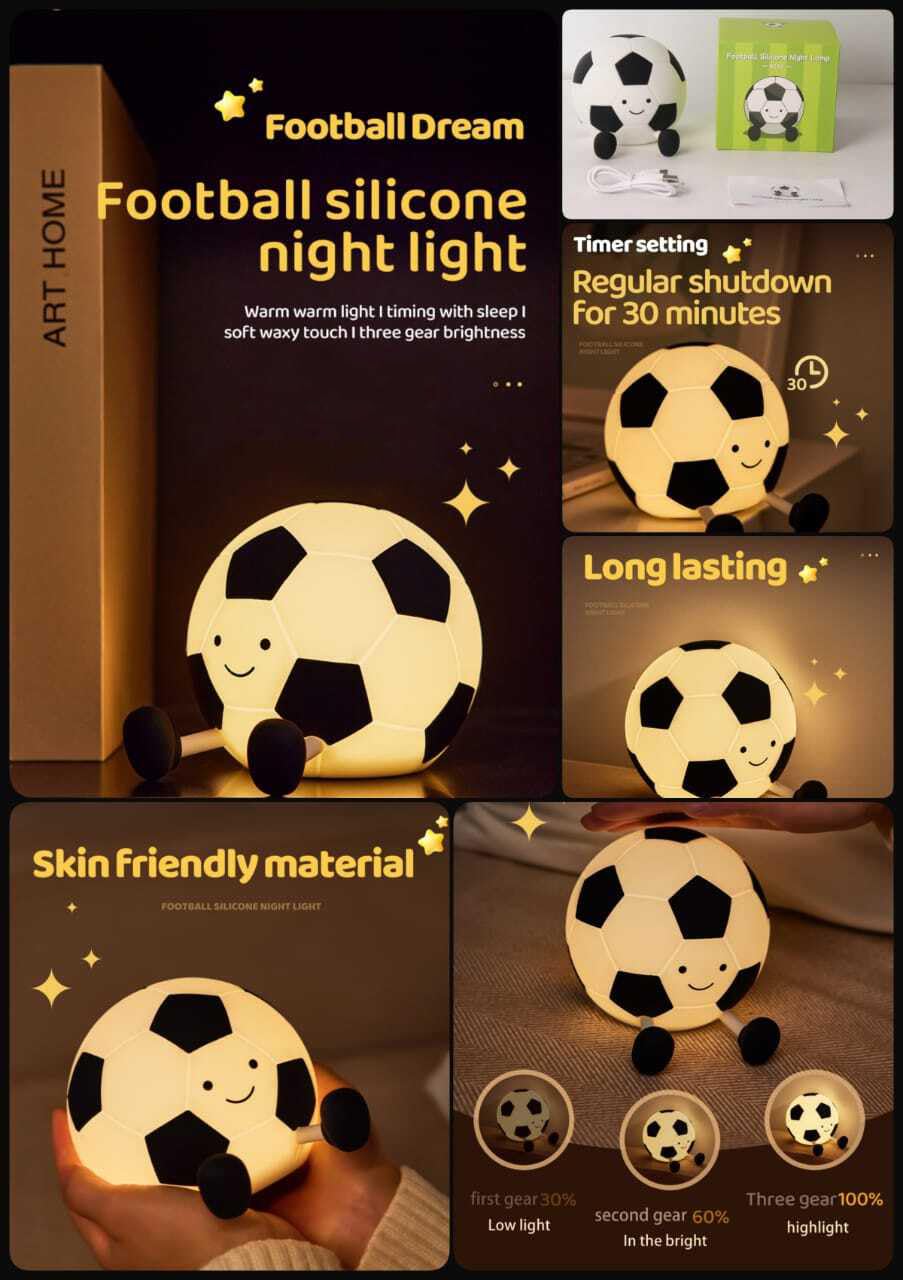 Score big on bedtime comfort with this fun football-shaped silicone night light, perfect for kids who love sports. Provides a soft, comforting glow for sweet dreams. Find it at uSmile.toys." www.usmile.toys