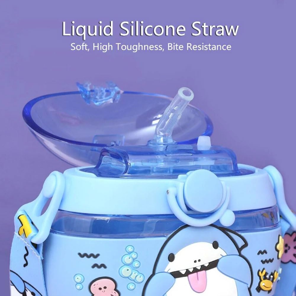 Stylish Kids Water Bottle with Cap Lock: Easy to carry with a strap. Anti-spill design for active children.
www.usmile.toys