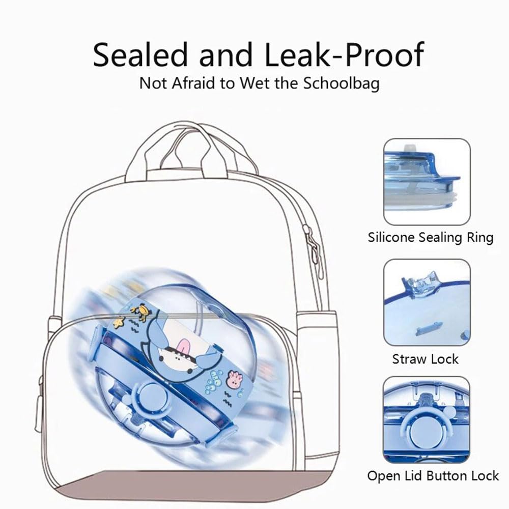 Stylish Kids Water Bottle with Cap Lock: Easy to carry with a strap. Anti-spill design for active children.
www.usmile.toys