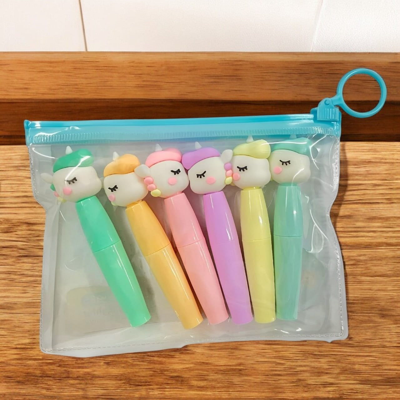 Brighten up notes with this fun featuring cute unicorn-shaped mini highlighters in various colors, designed for kids. Discover them at uSmile.toys." www.usmile.toys