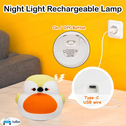 Silicone Night Lamp For Kids - Cute Bird