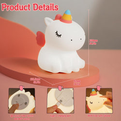 Silicone Night Lamp For Kids - Cute Sitting Unicorn