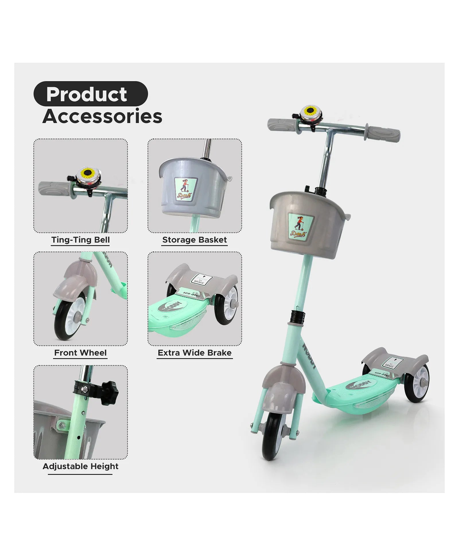 Usmile Toys Dash Noddy scooter for children, designed for stability with 3 wheels, perfect for outdoor play www.usmile.toys