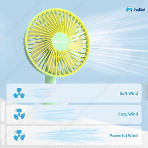 They accurately describe the fan's appearance (color, size) and its primary function. www.usmile.toys