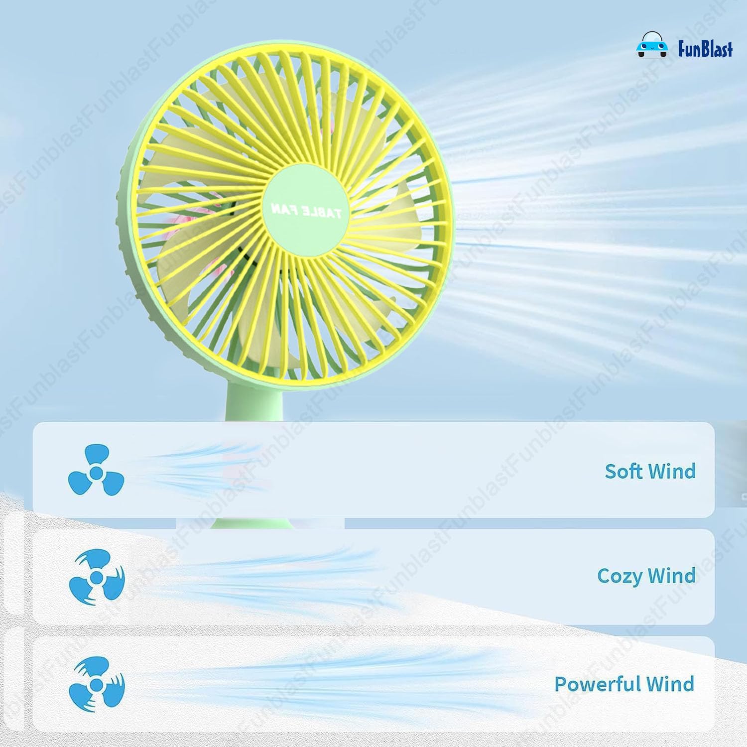 They accurately describe the fan's appearance (color, size) and its primary function. www.usmile.toys