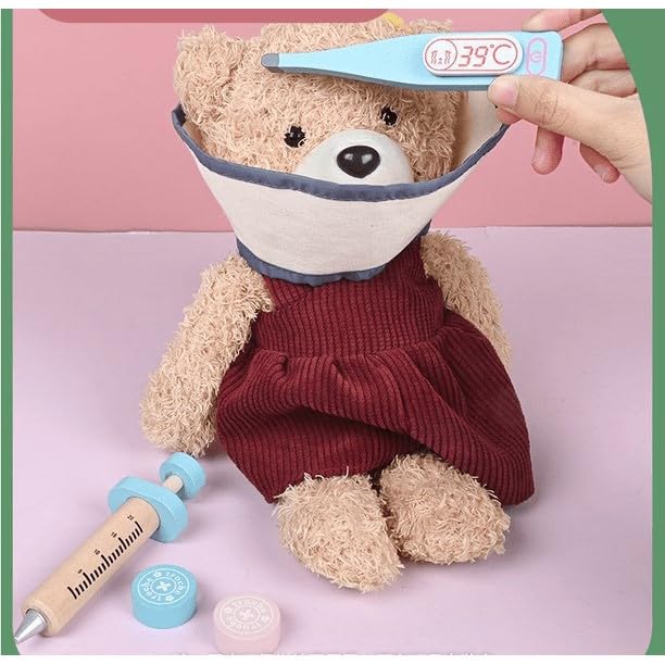 Packaging for a Kids Doctor Kit by Usmile Toys, likely containing a wooden dentist set with a working stethoscope, promoting imaginative role-play." www.usmile.toys