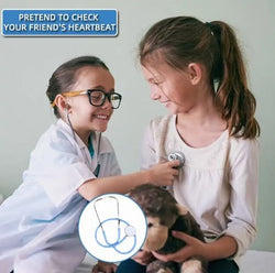 Doctor Kit for Kids Wooden Dentist Set with Working Stethoscope