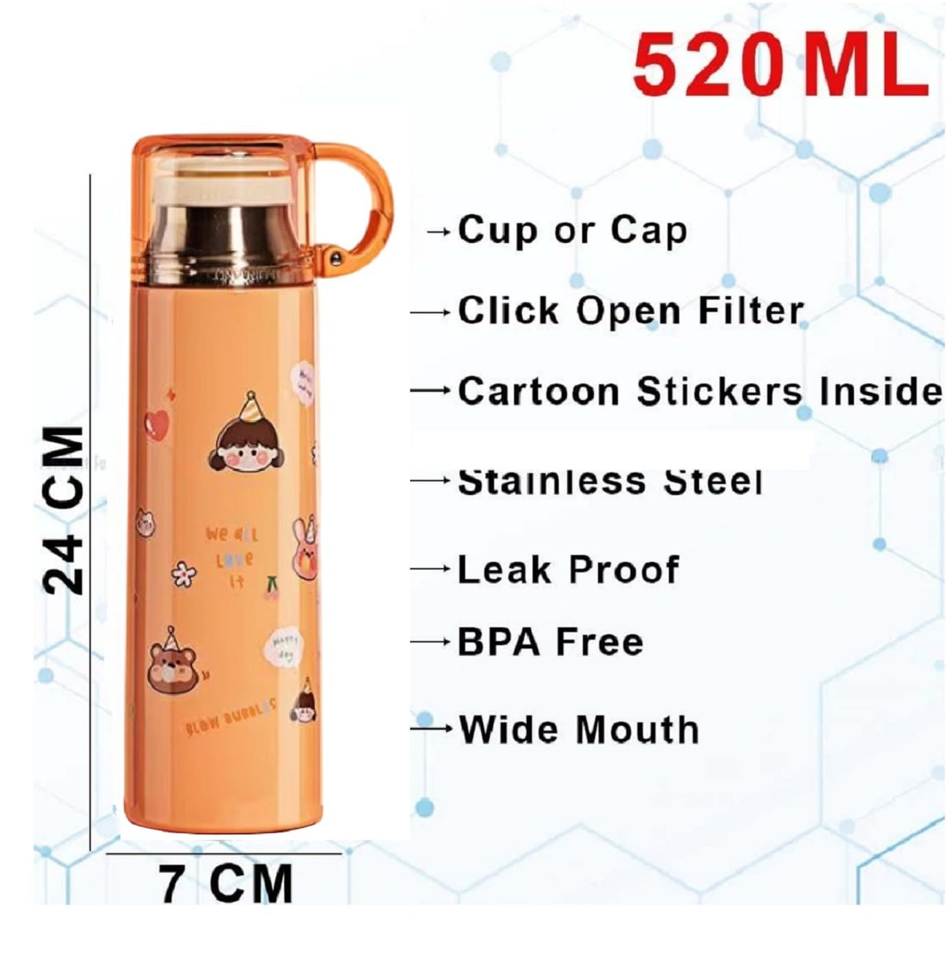 Insulated Stainless Steel Water Bottle with Cup Lid: Keeps drinks hot or cold for hours. Portable thermos.
www.usmile.toys