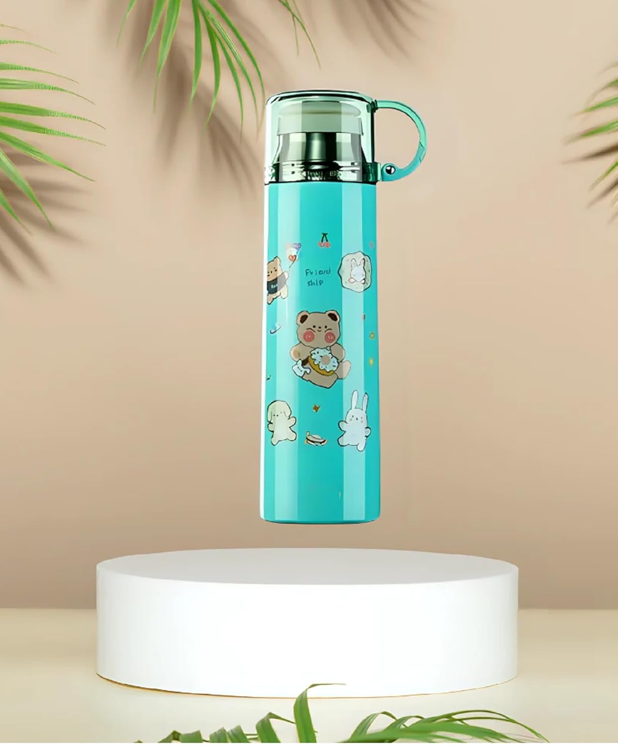 Cute Cartoon Water Bottle with Drinking Cup: Double-walled stainless steel, perfect for travel and daily use.
www.usmile.toys