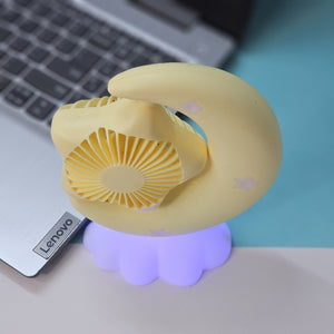 Cute moon and star portable fan, USB rechargeable, ideal return gift from www.usmile.toys