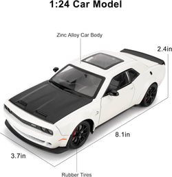 Detailed collectible die-cast sports car in white with a matte black hood, showcasing its sleek design and providing exciting pull-back action, available at Usmile Toys. www.usmile.toys