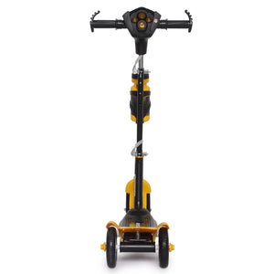 U Smile Toys durable black kick scooter for kids, featuring a stable 3-wheel design, front fender, and a "RUSH DX" logo www.usmile.com